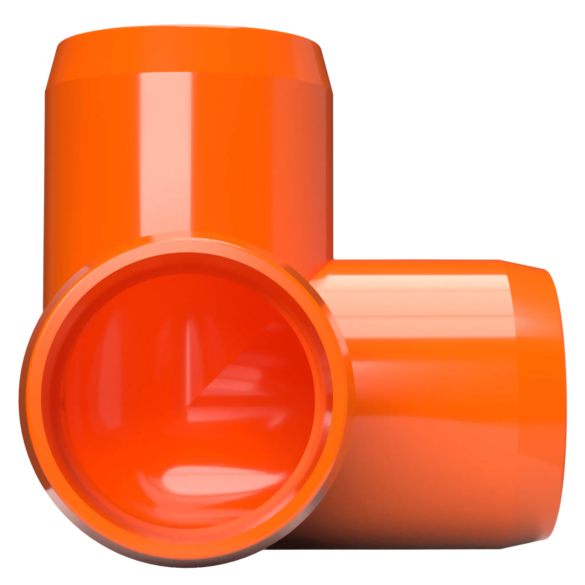 1-1/2 in. 3-Way PVC Elbow Fitting, Furniture Grade  - Orange