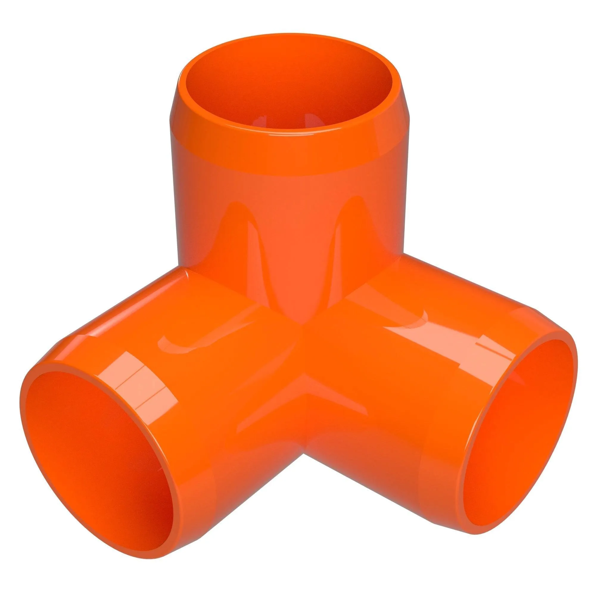 1-1/2 in. 3-Way PVC Elbow Fitting, Furniture Grade  - Orange