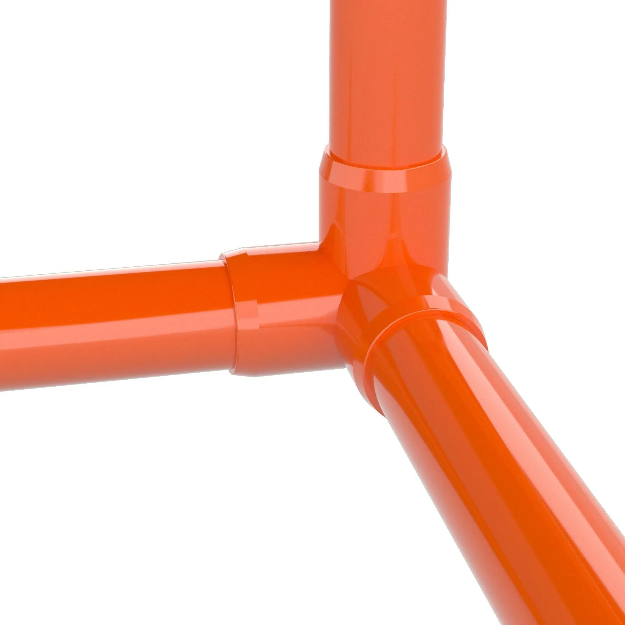1-1/2 in. 3-Way PVC Elbow Fitting, Furniture Grade  - Orange