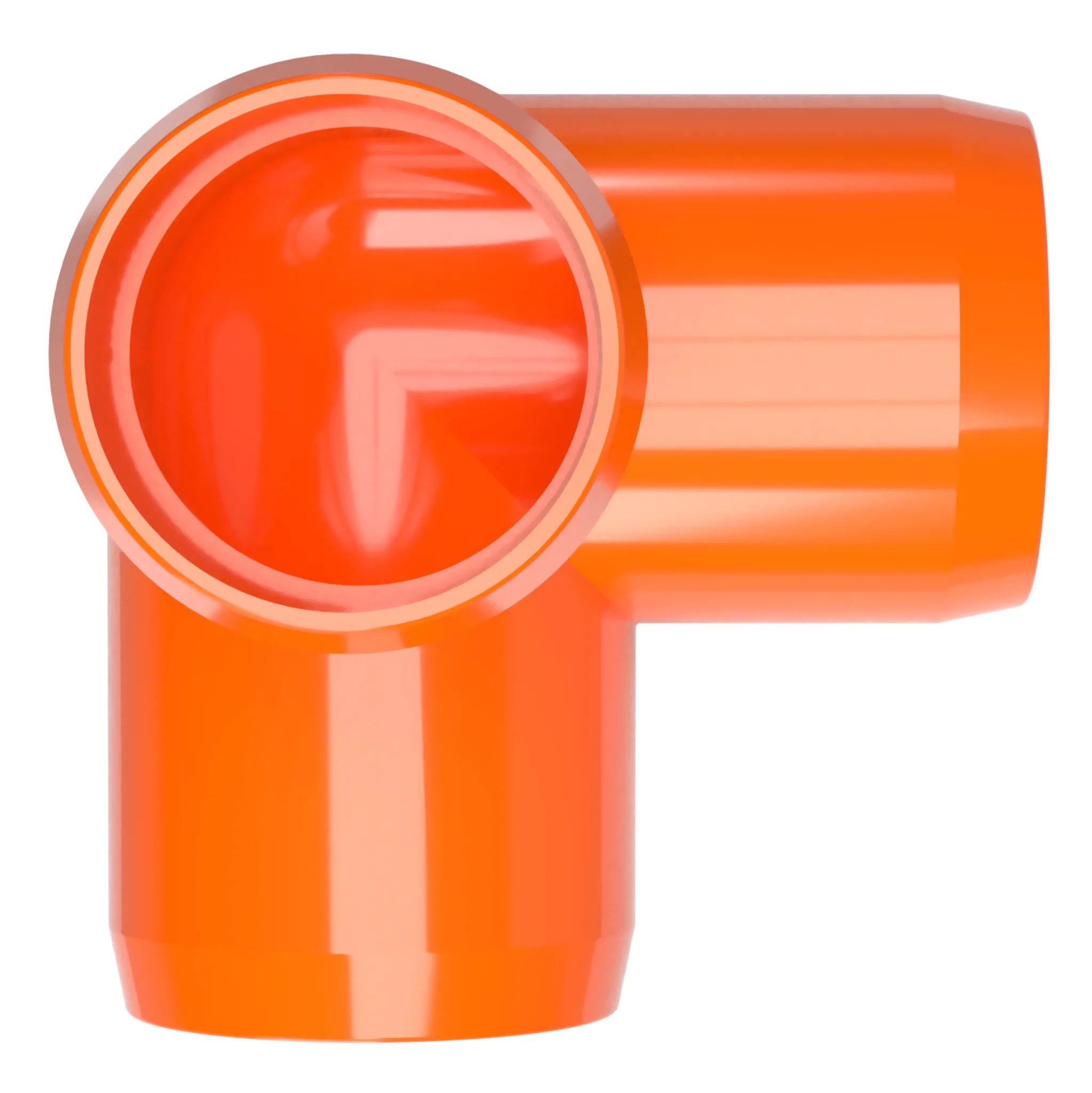 1-1/2 in. 3-Way PVC Elbow Fitting, Furniture Grade  - Orange