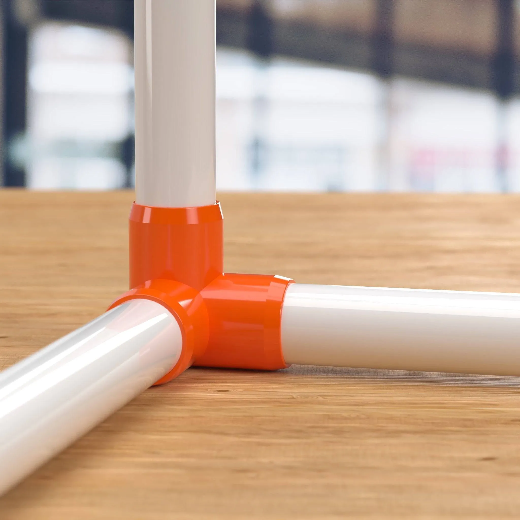 1-1/2 in. 3-Way PVC Elbow Fitting, Furniture Grade  - Orange