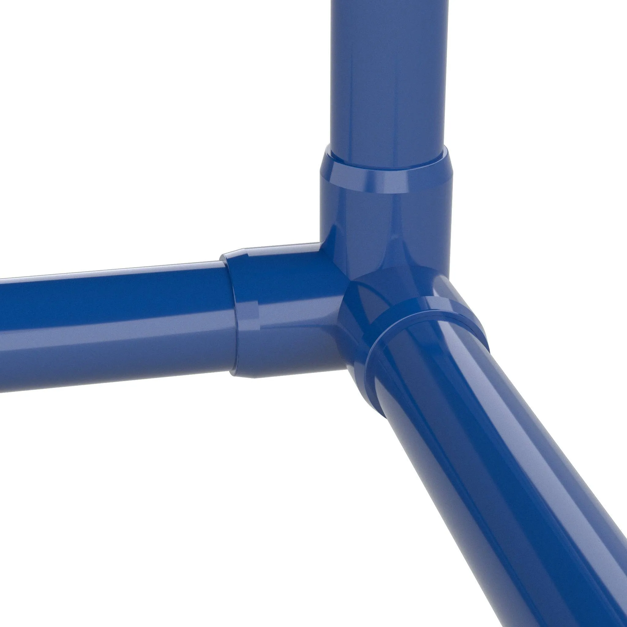 1-1/4 in. 3-Way PVC Elbow Fitting, Furniture Grade  - Blue