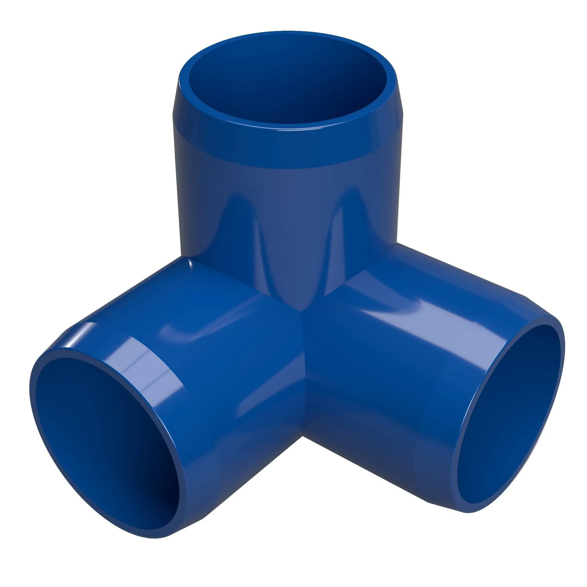 1-1/4 in. 3-Way PVC Elbow Fitting, Furniture Grade  - Blue