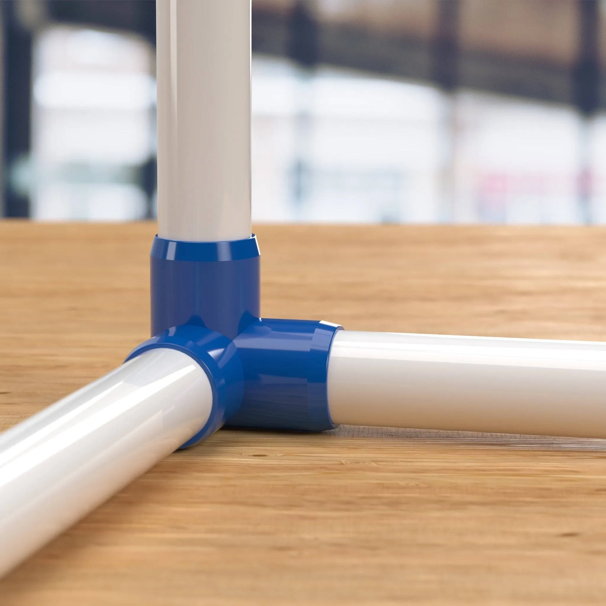 1-1/4 in. 3-Way PVC Elbow Fitting, Furniture Grade  - Blue