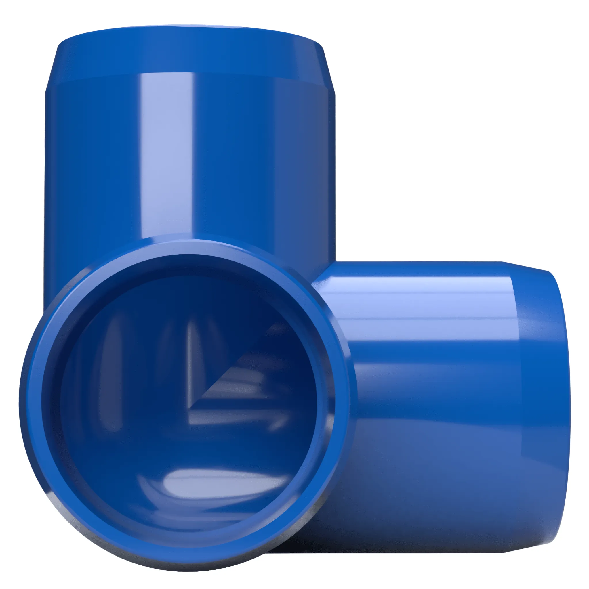 1-1/4 in. 3-Way PVC Elbow Fitting, Furniture Grade  - Blue