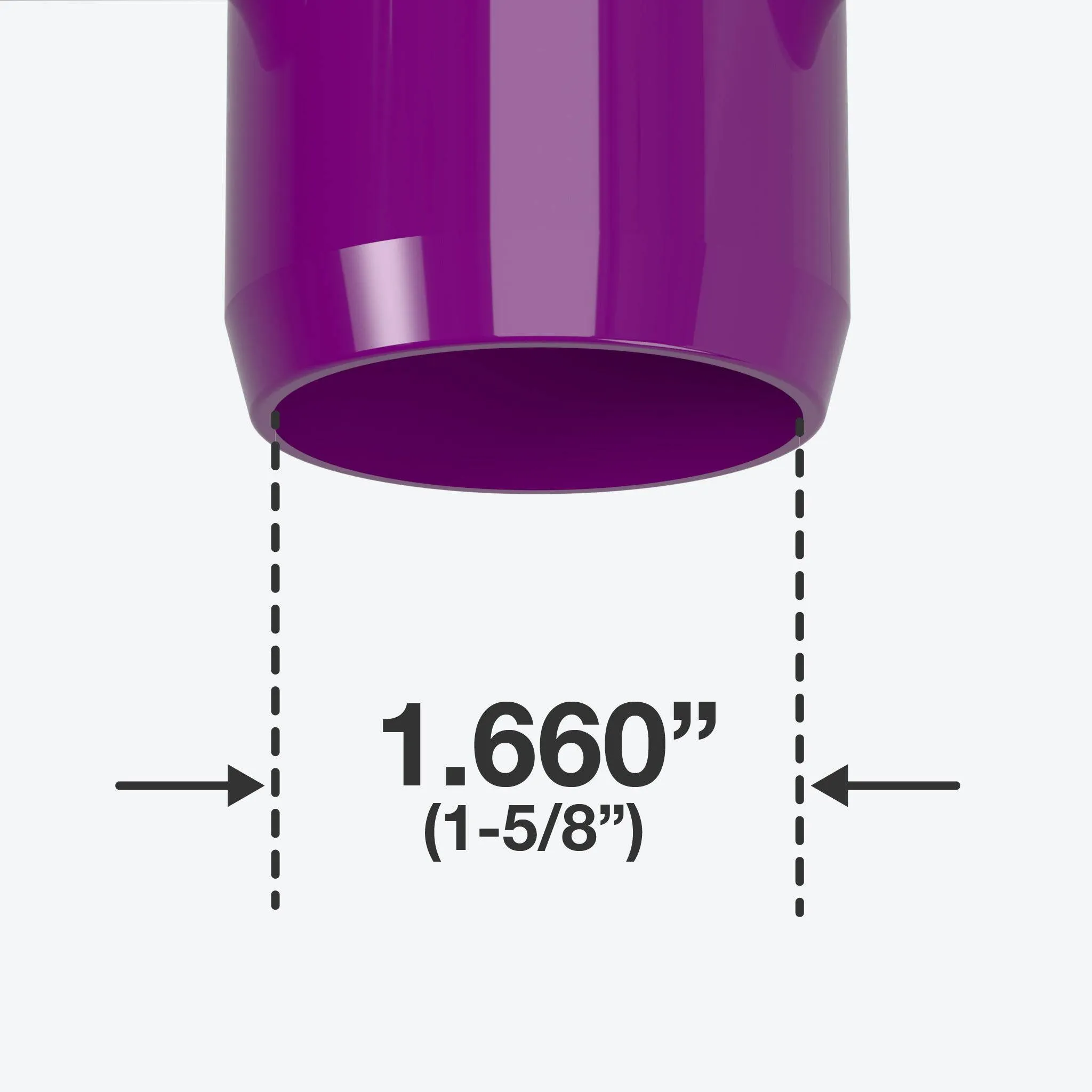 1-1/4 in. 3-Way PVC Elbow Fitting, Furniture Grade  - Purple
