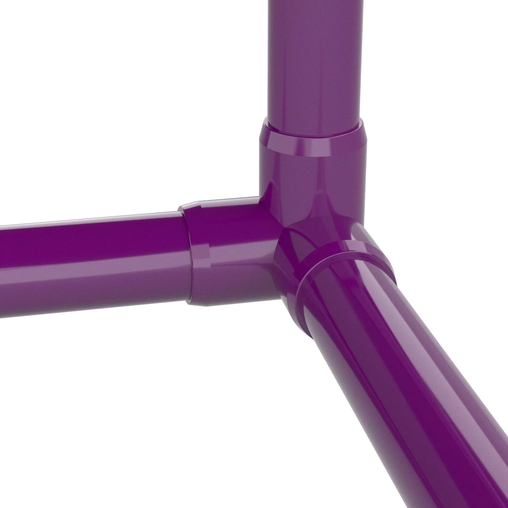 1-1/4 in. 3-Way PVC Elbow Fitting, Furniture Grade  - Purple