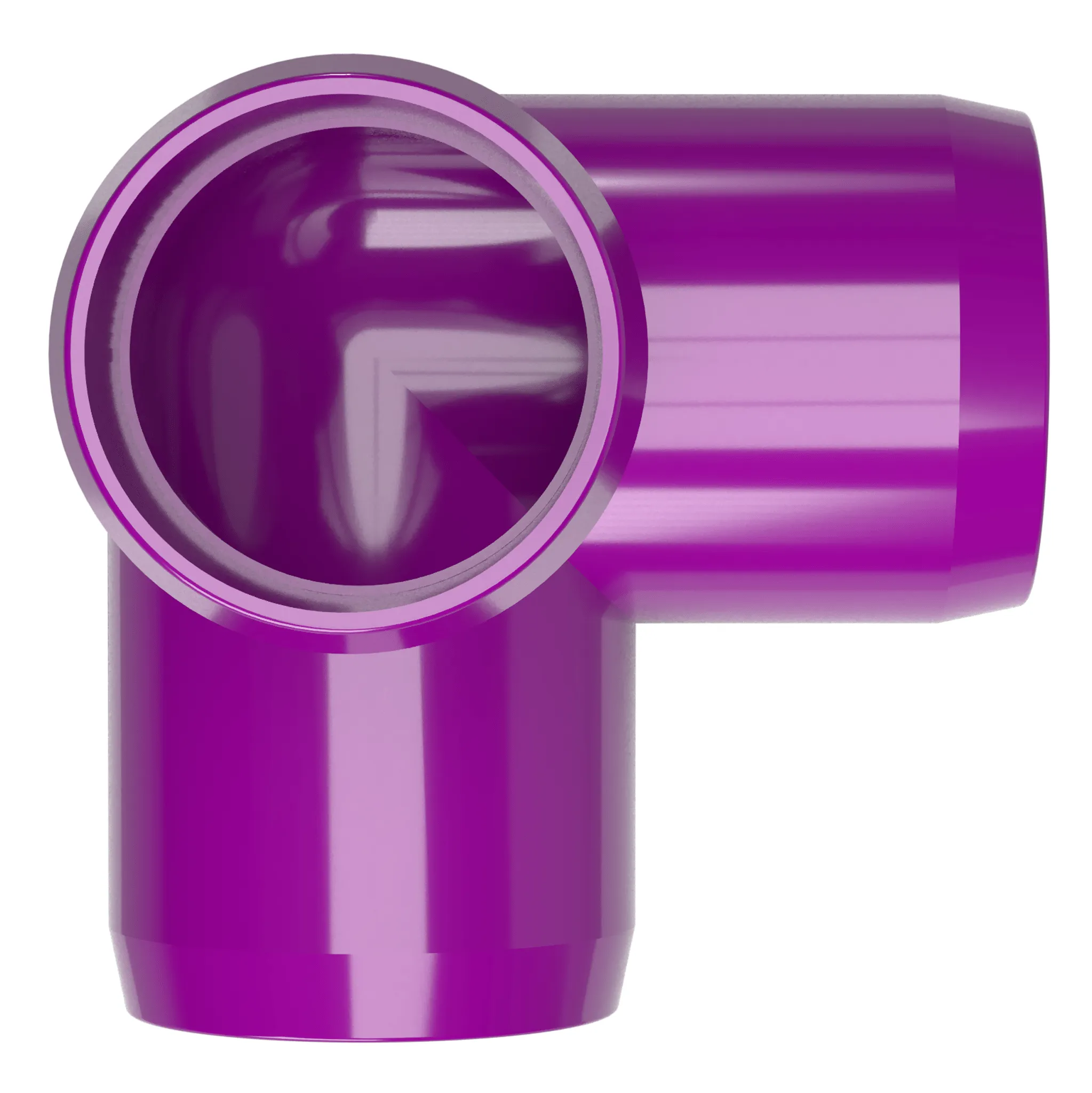 1-1/4 in. 3-Way PVC Elbow Fitting, Furniture Grade  - Purple