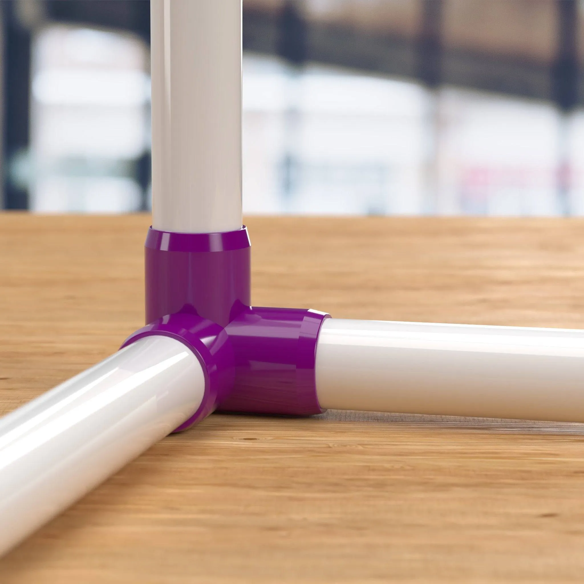 1-1/4 in. 3-Way PVC Elbow Fitting, Furniture Grade  - Purple