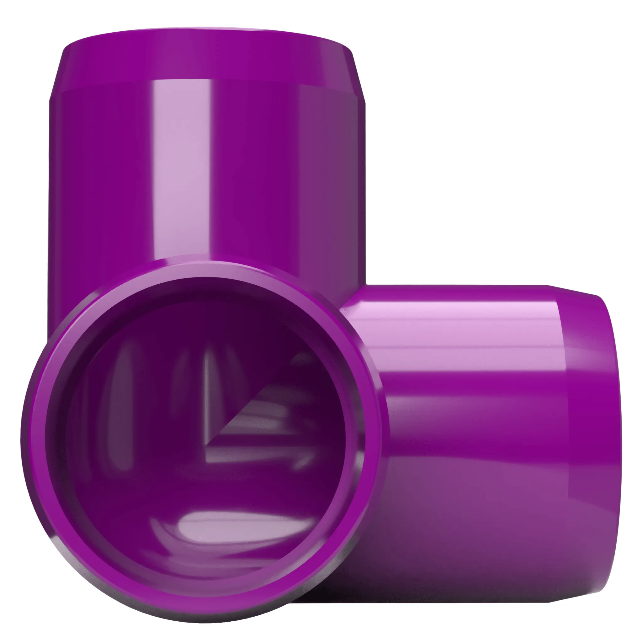 1-1/4 in. 3-Way PVC Elbow Fitting, Furniture Grade  - Purple