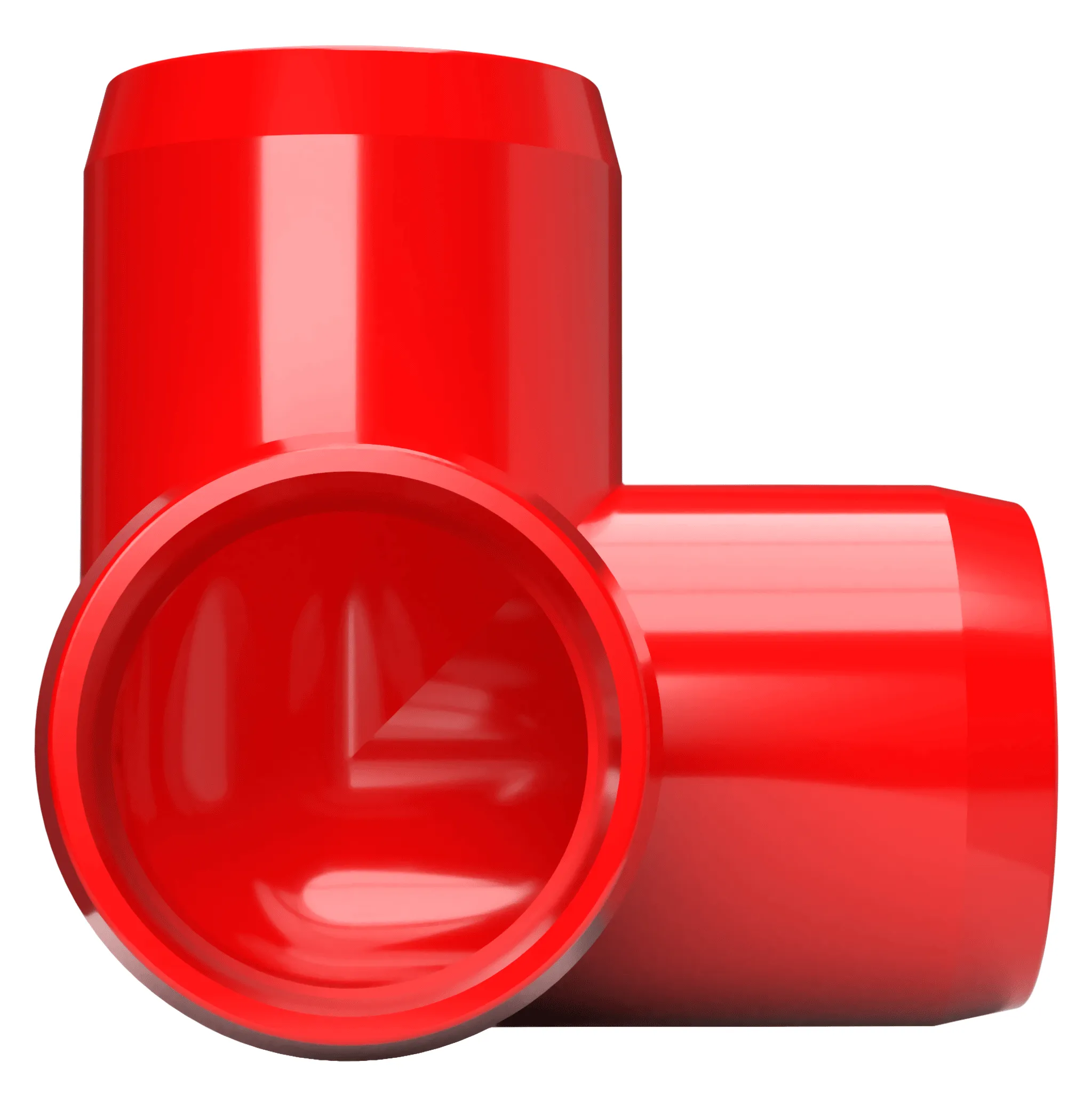 1 in. 3-Way PVC Elbow Fitting, Furniture Grade  - Red