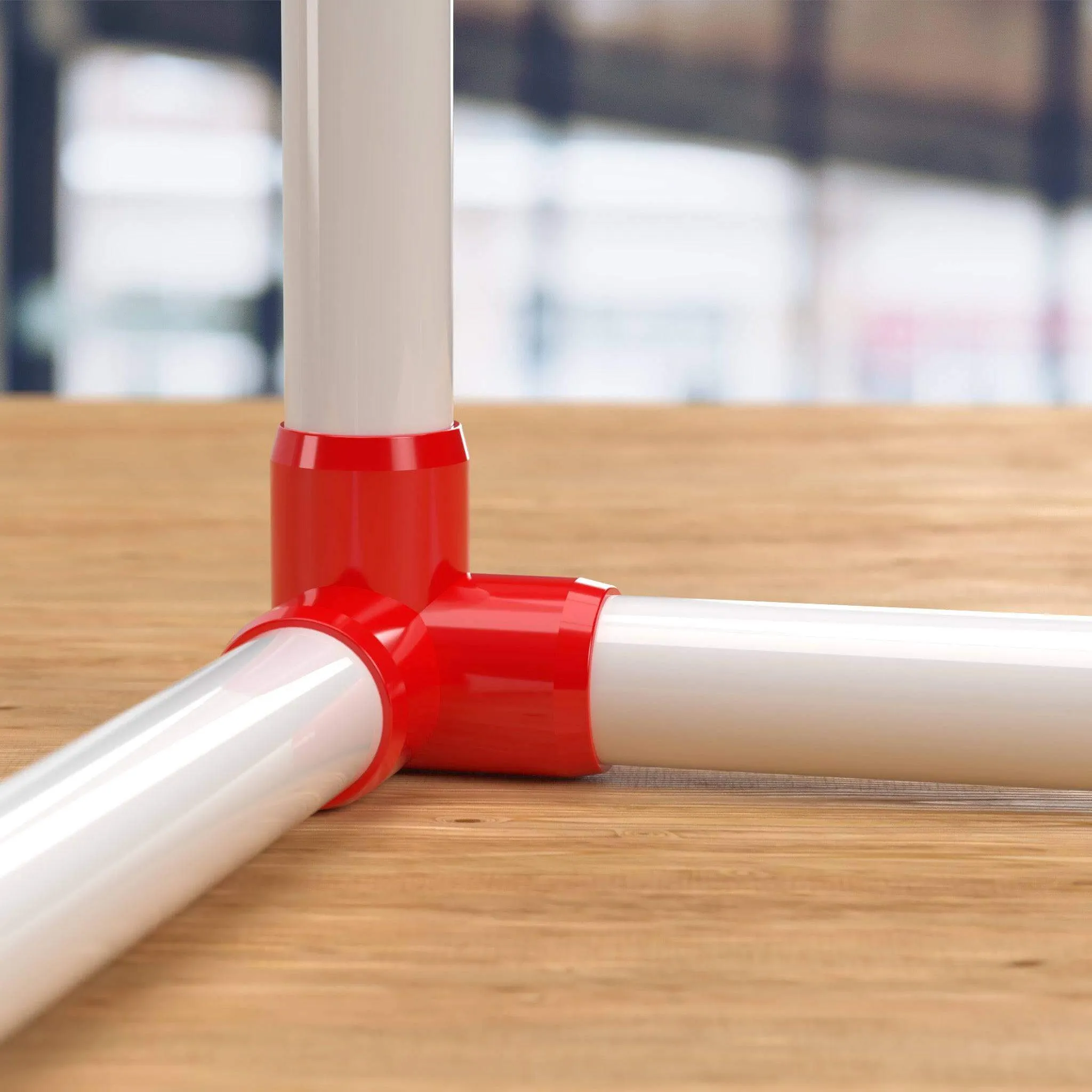 1 in. 3-Way PVC Elbow Fitting, Furniture Grade  - Red