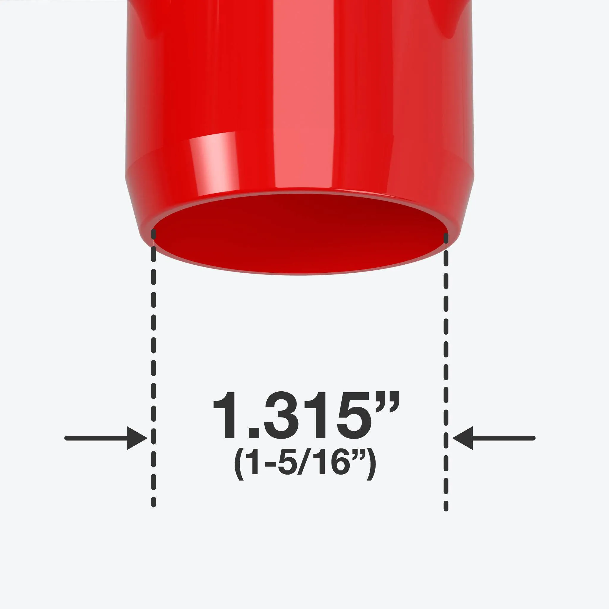 1 in. 3-Way PVC Elbow Fitting, Furniture Grade  - Red