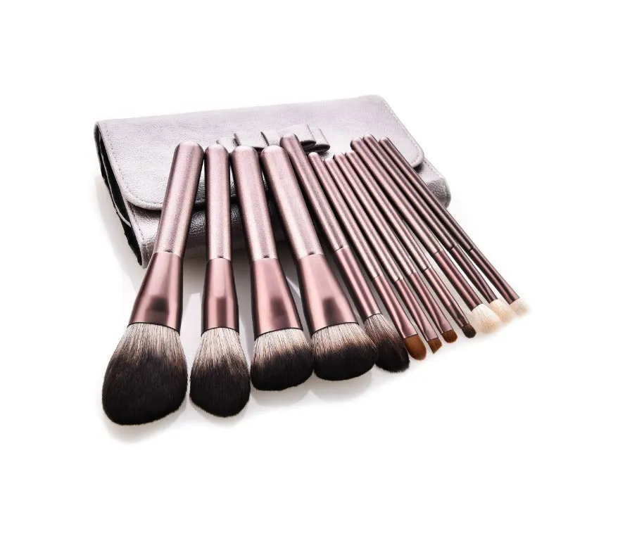 12 Piece Pro Brush Set w/Stylish Bag - MQO 25 pcs