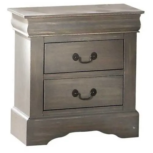 15.67" X 21.65" X 23.54" Antique Gray Wooden Nightstand