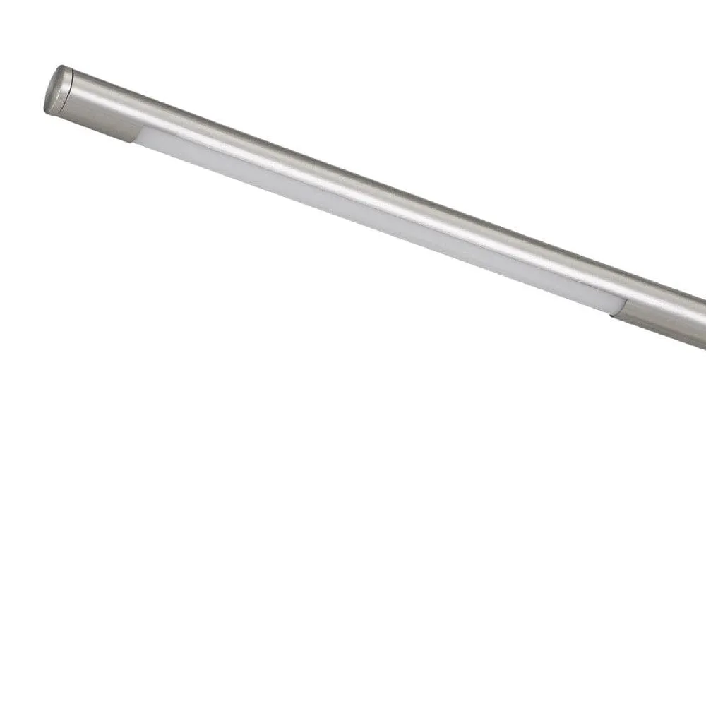16 Inch Adjustable LED Office Desk Lamp, 2 USB Ports, Silver By Casagear Home