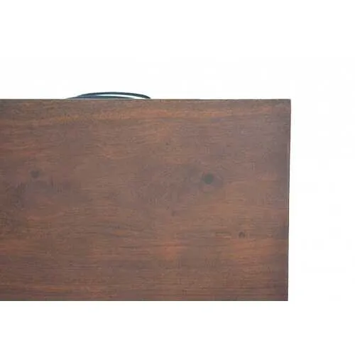 16" X 18" X 22" Brown Black Wood Metal Nightstand