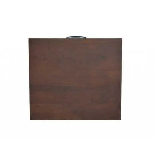 16" X 18" X 22" Brown Black Wood Metal Nightstand