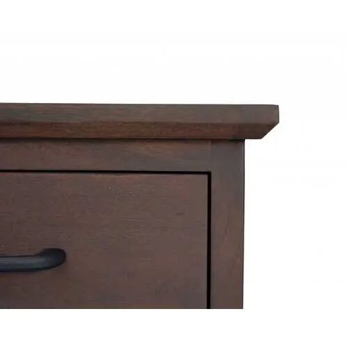 16" X 18" X 22" Brown Black Wood Metal Nightstand