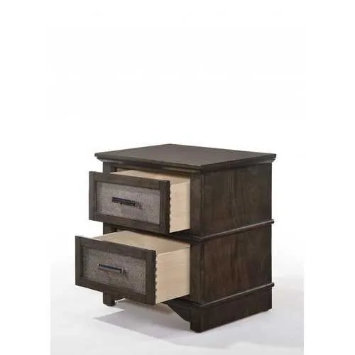 17" X 24" X 24" Dark Walnut Wood Nightstand