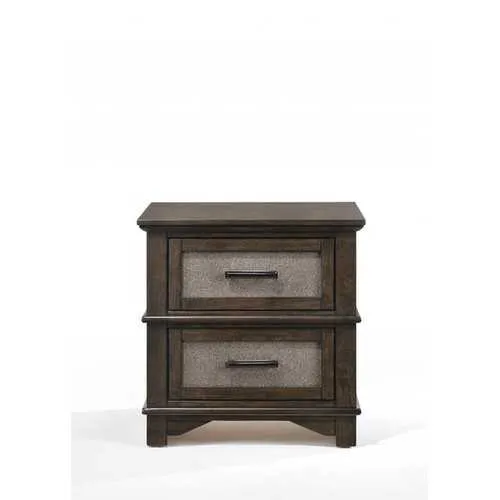 17" X 24" X 24" Dark Walnut Wood Nightstand