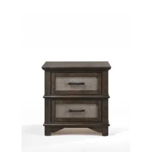 17" X 24" X 24" Dark Walnut Wood Nightstand