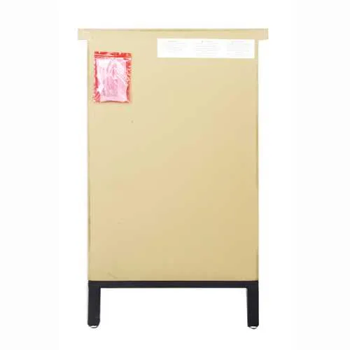 20" X 15" X 31.5" Natural Wood in Iron MDF Cabinet with a Drawer and a Door