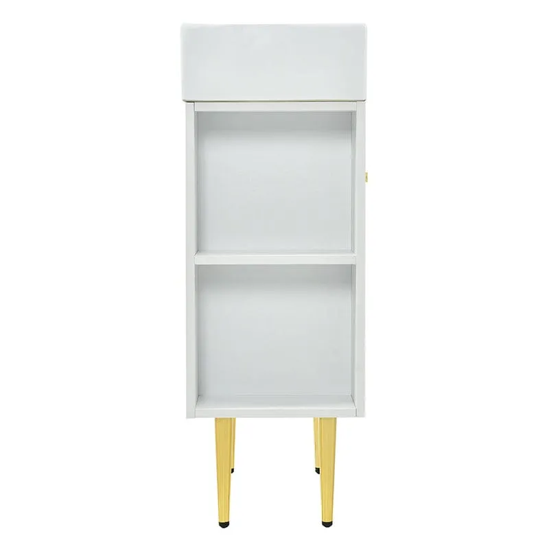 21.6'' Freestanding Bathroom Vanity with Ceramic Sink and Left Side Storage