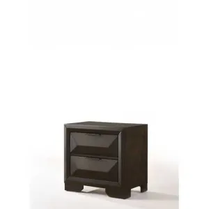 26" X 17" X 25" Espresso Rubber Wood Nightstand