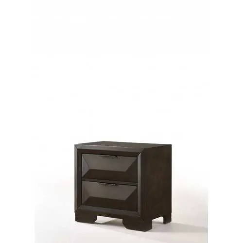 26" X 17" X 25" Espresso Rubber Wood Nightstand