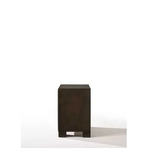 26" X 17" X 25" Espresso Rubber Wood Nightstand