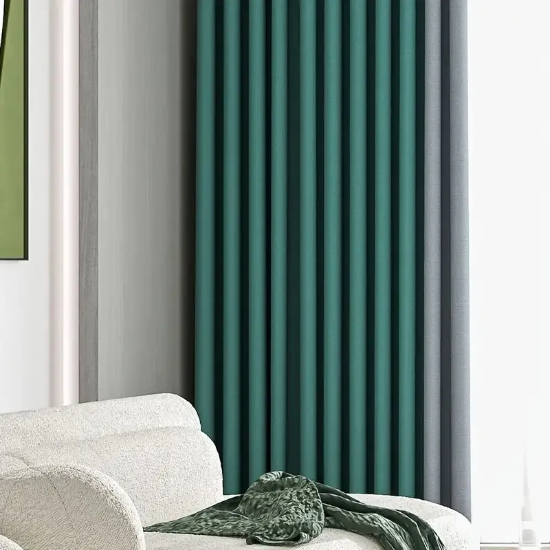 2pcs Solid Color Curtains  Fabric Simple Window Panels  Curtains Panels  Home Decor