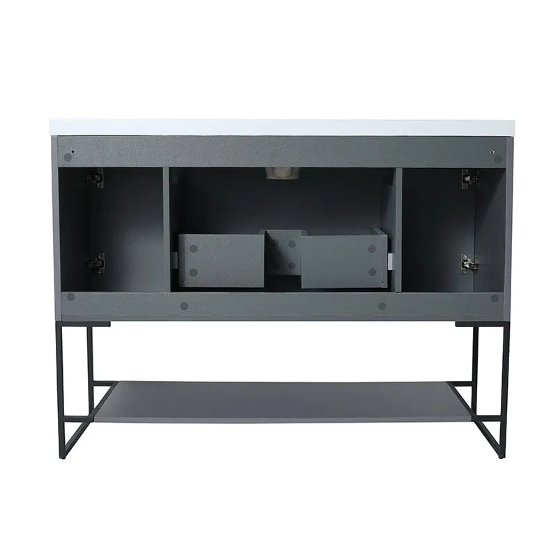 48 Inch Freestanding Bathroom Vanity with Stone Resin Basin, Large Storage Space