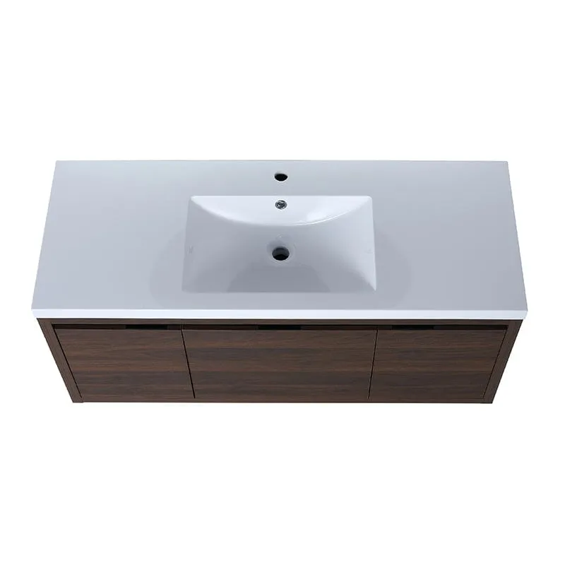 48-Inch Large Countertop Bathroom Vanity with Sink Floating Mount Soft-Close Drawers