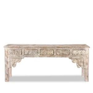 5 Drawer Console Table Made From Reclaimed Teak