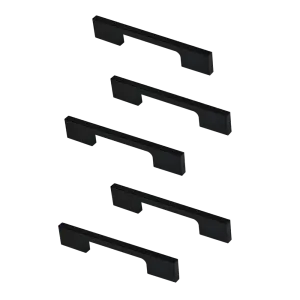 5x 96mm Kitchen Handle Cabinet Cupboard Door Drawer Handles | Square Black Furniture Pulls