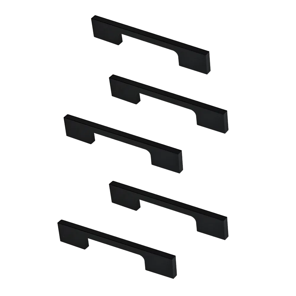 5x 96mm Kitchen Handle Cabinet Cupboard Door Drawer Handles | Square Black Furniture Pulls