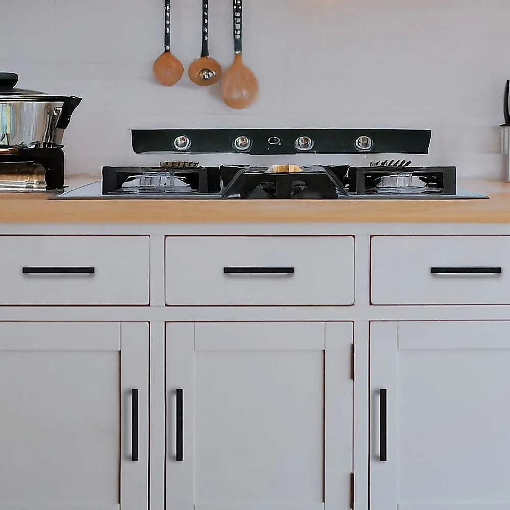 5x 96mm Kitchen Handle Cabinet Cupboard Door Drawer Handles | Square Black Furniture Pulls