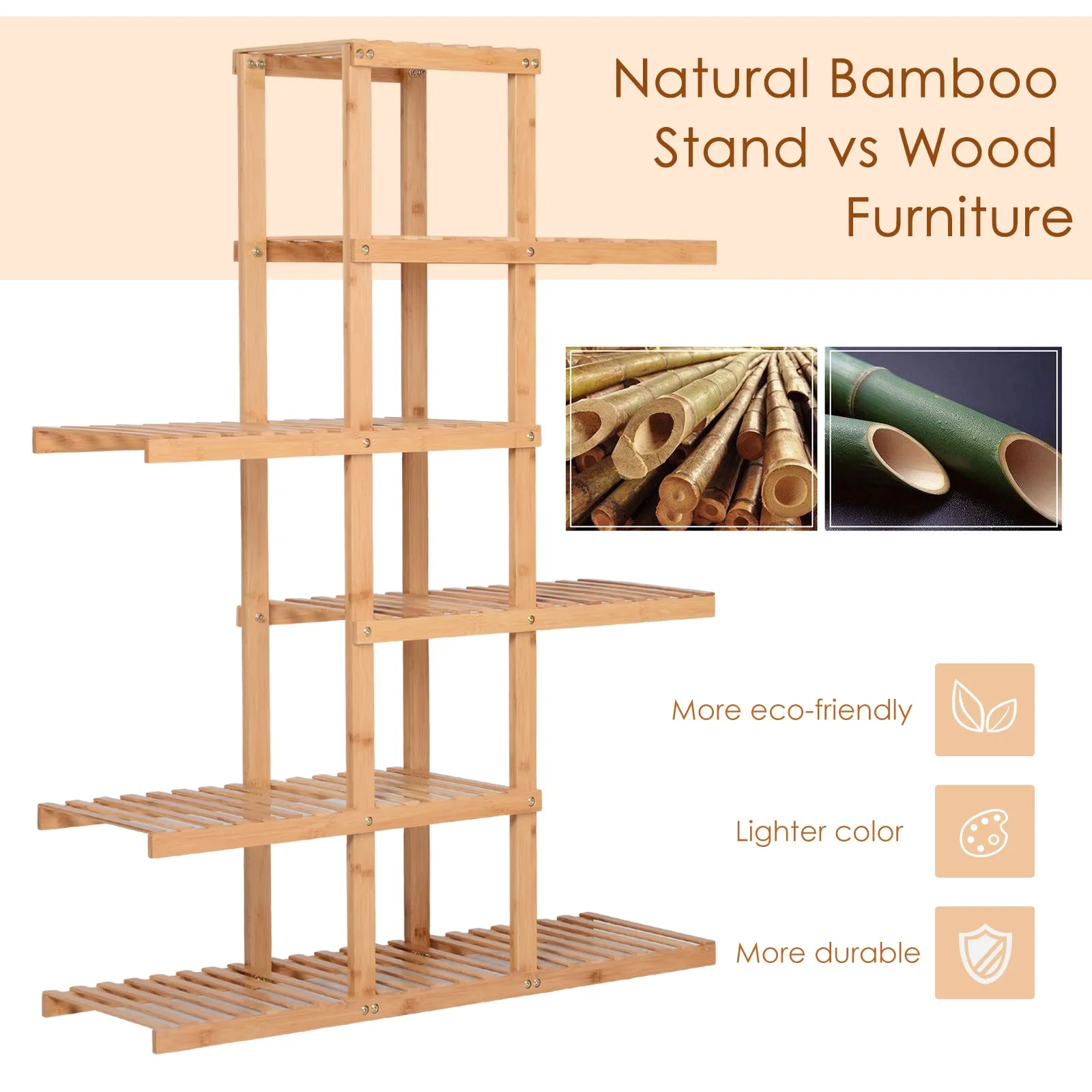6-Tier Bamboo Shelf