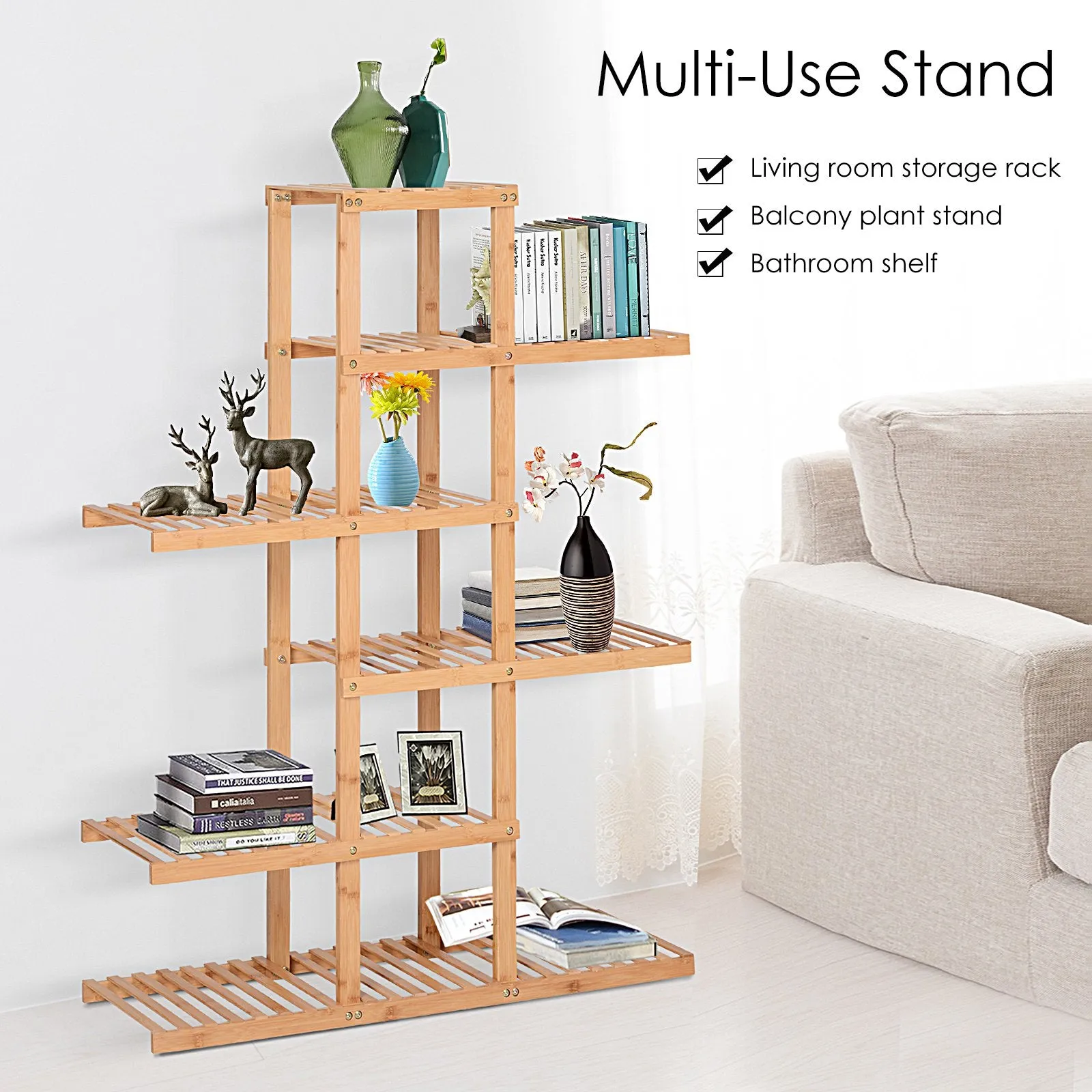 6-Tier Bamboo Shelf
