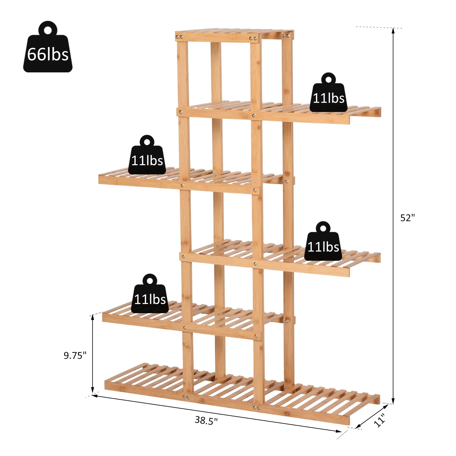 6-Tier Bamboo Shelf