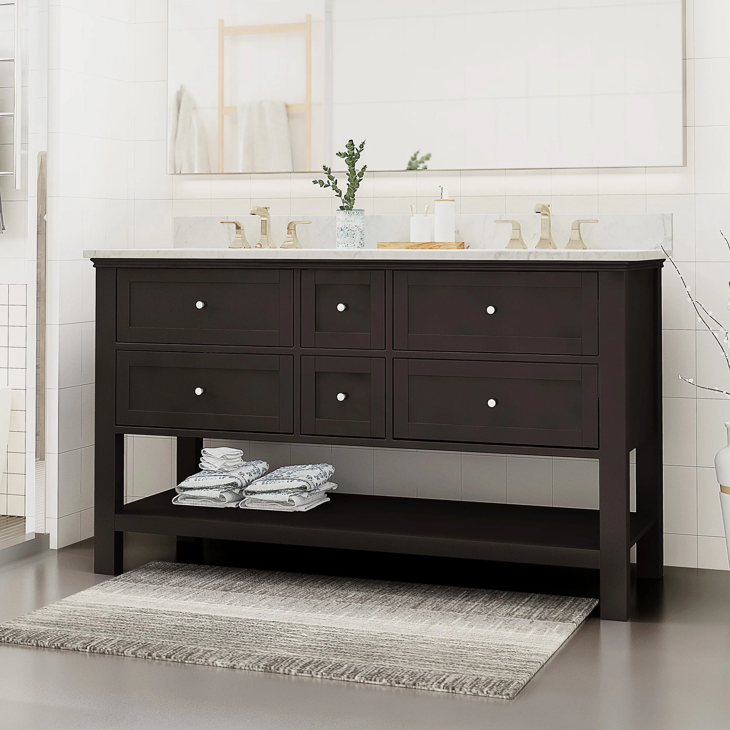 60" Wood Bathroom Vanity (Counter Top NOT Included) - NH538703