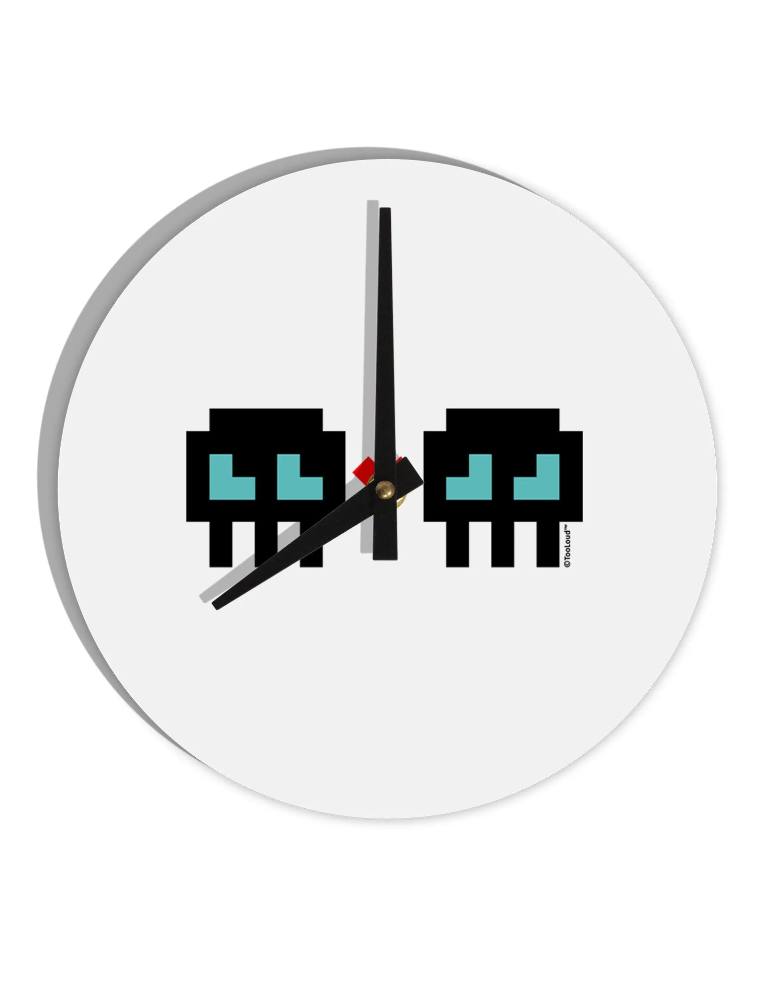 8-Bit Skull Love - Boy and Boy 10 InchRound Wall Clock