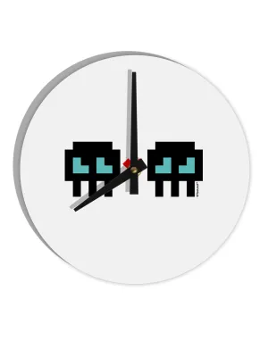 8-Bit Skull Love - Boy and Boy 10 InchRound Wall Clock