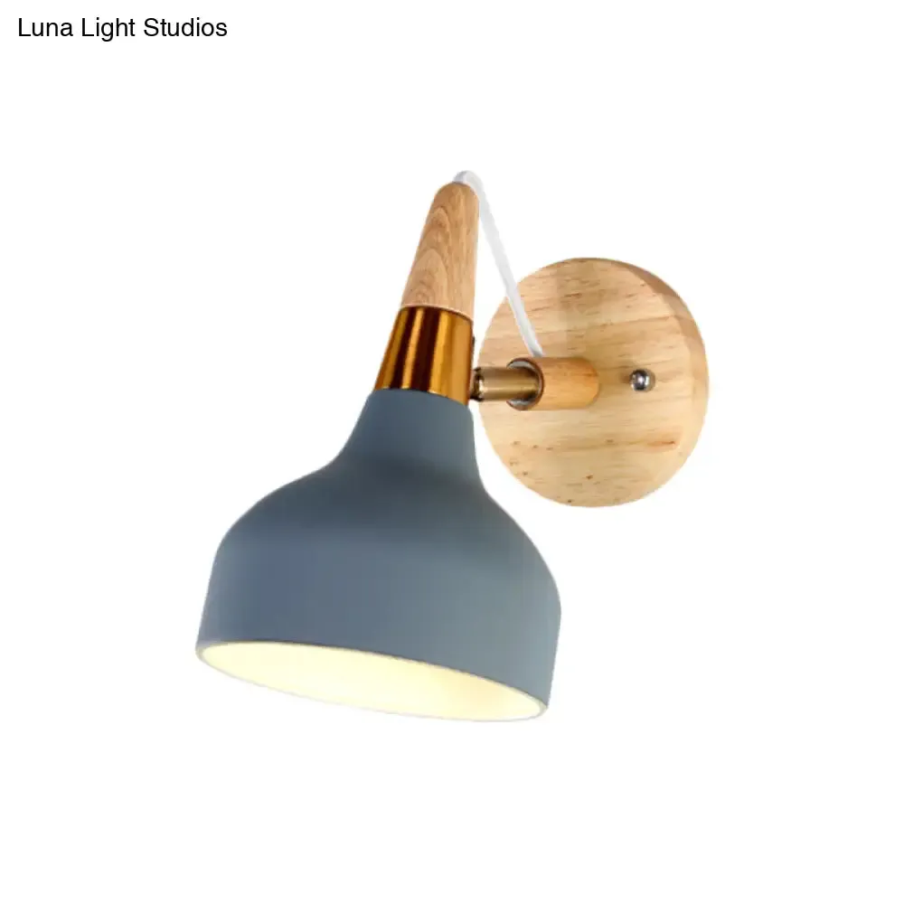 Adjustable Nordic Wall Sconce with Metal Torch Design for Bedside Lighting
