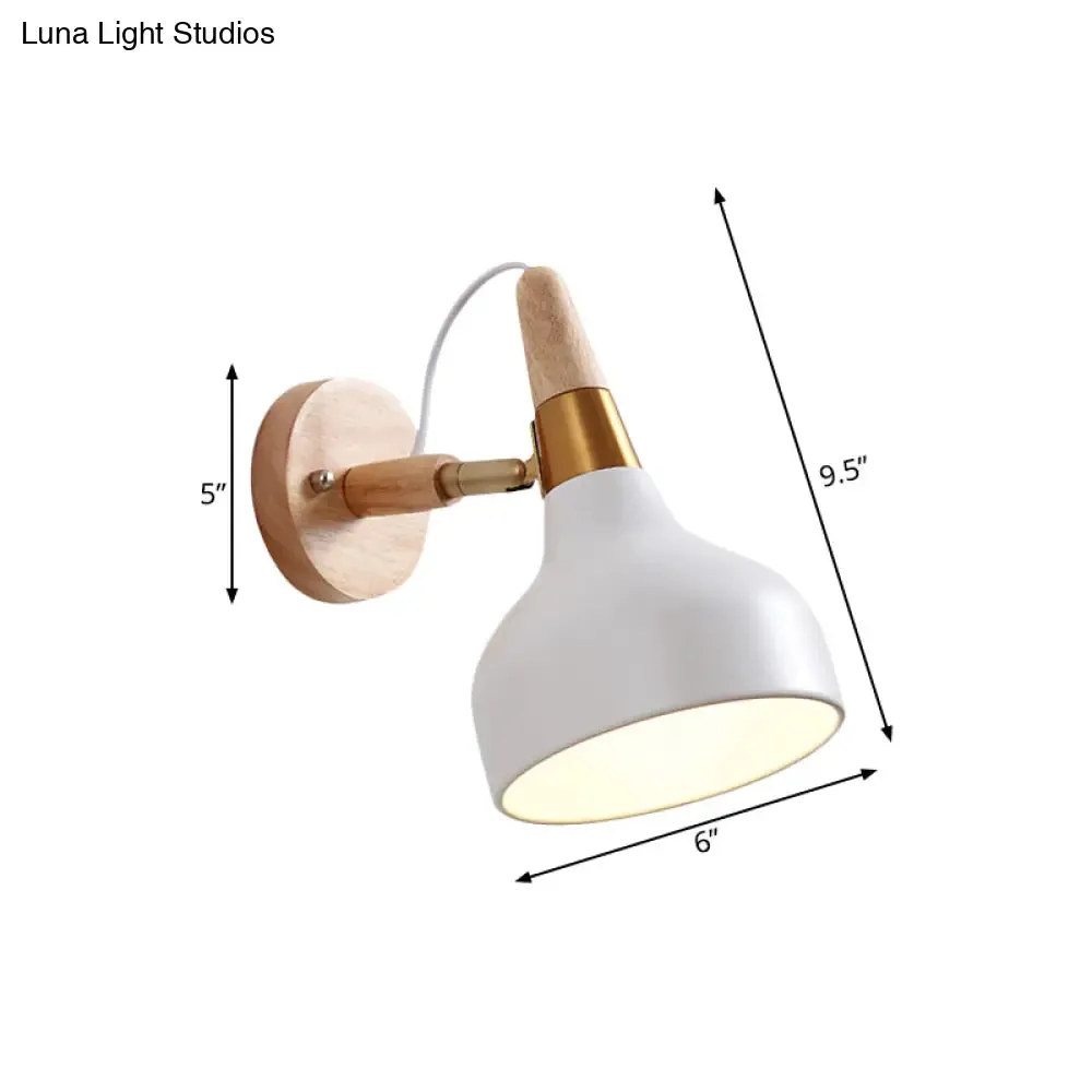 Adjustable Nordic Wall Sconce with Metal Torch Design for Bedside Lighting