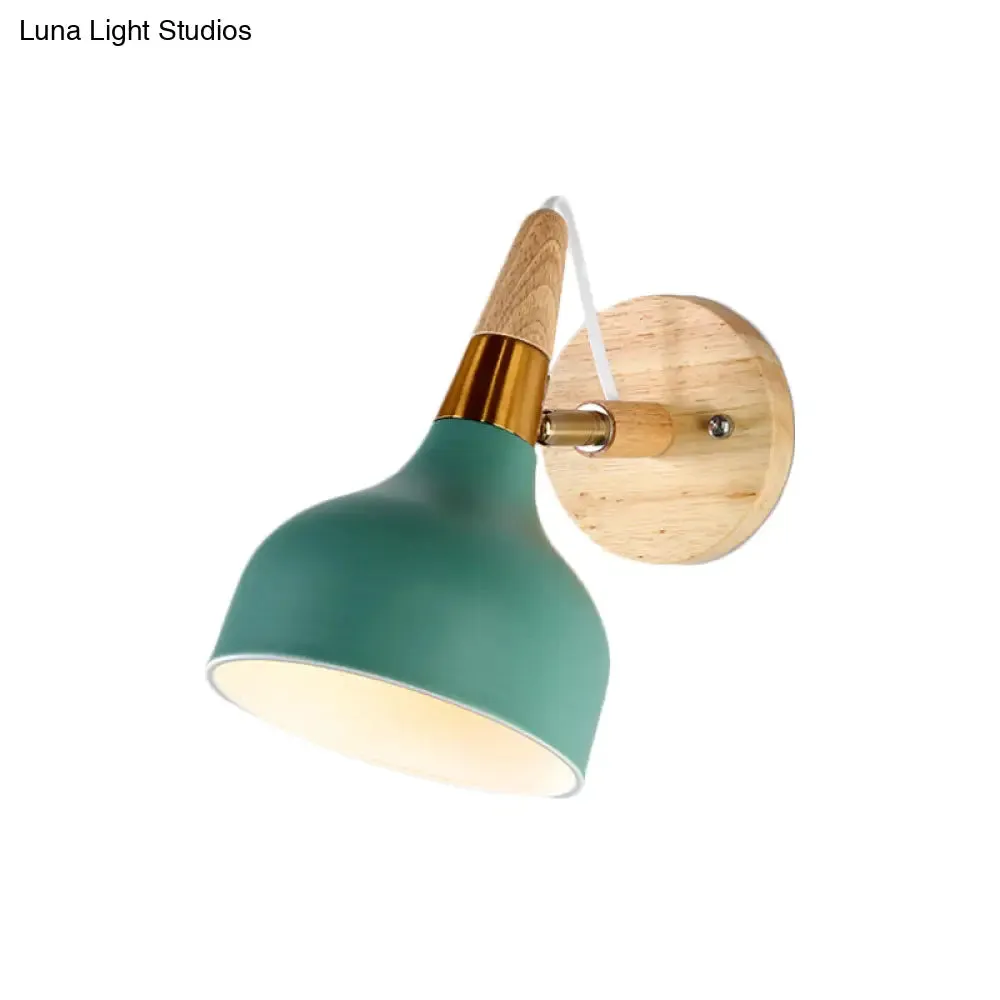 Adjustable Nordic Wall Sconce with Metal Torch Design for Bedside Lighting
