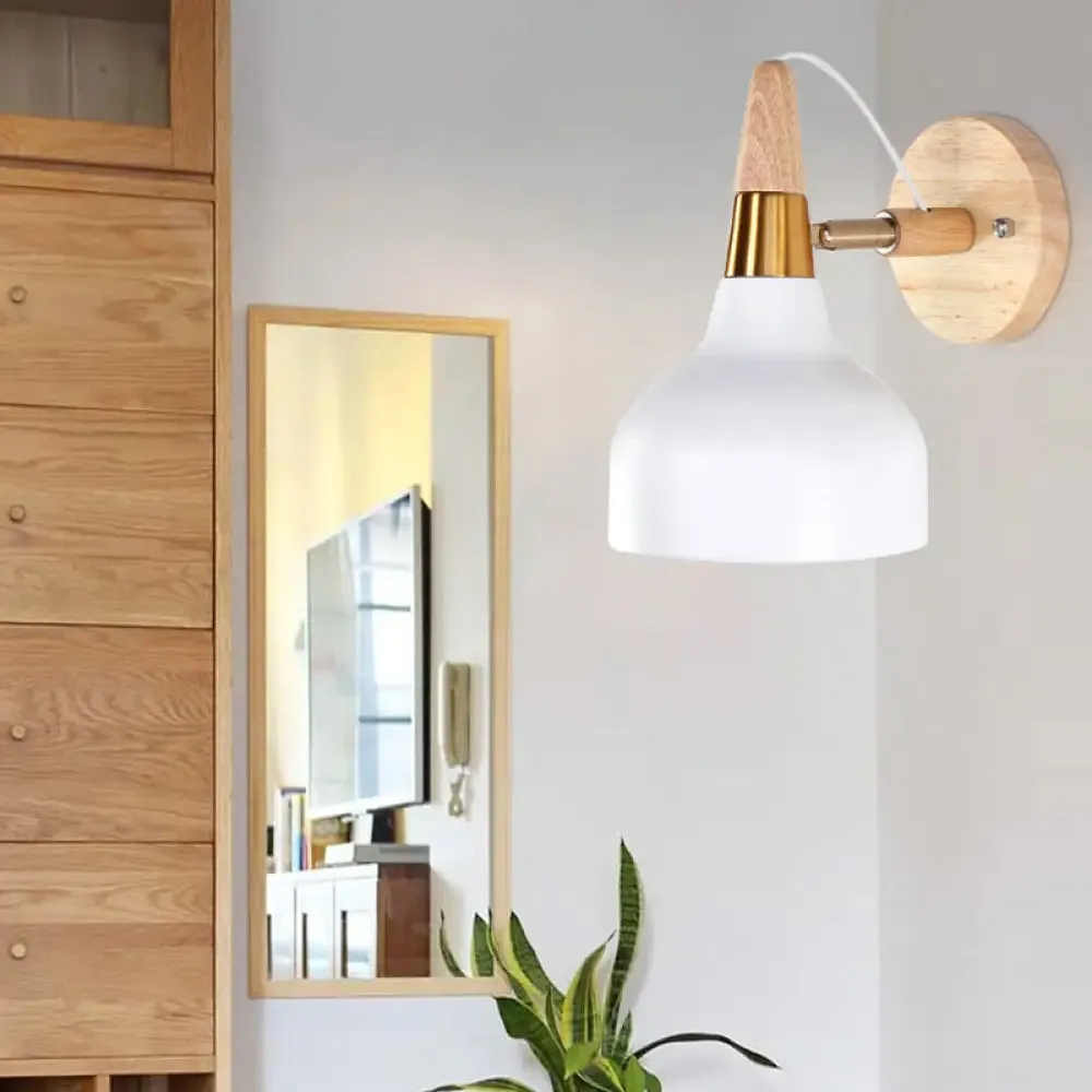 Adjustable Nordic Wall Sconce with Metal Torch Design for Bedside Lighting