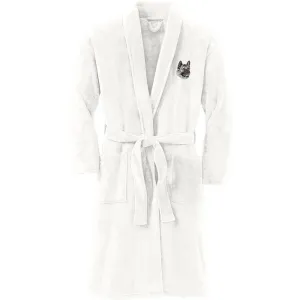 Akita Embroidered Plush Microfleece Robe