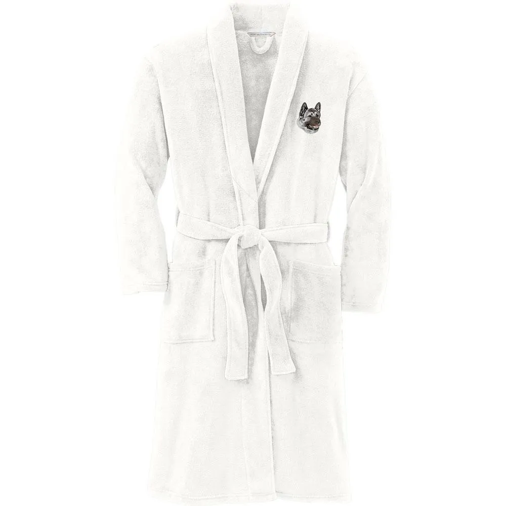 Akita Embroidered Plush Microfleece Robe